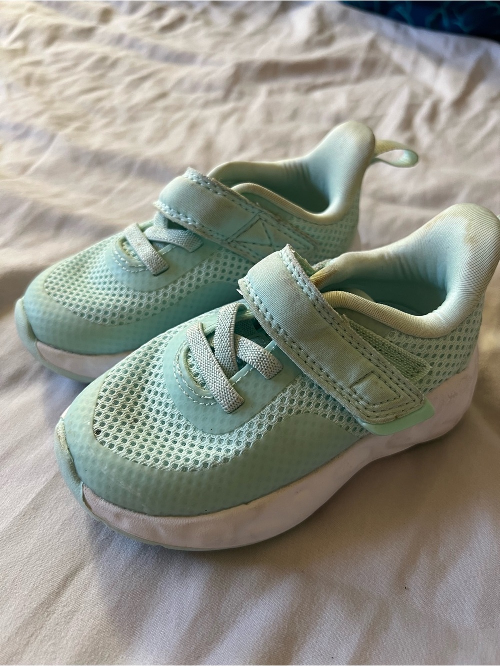 all in motion Mint Green Mesh Kids Sneakers with Hook-and-Loop Strap